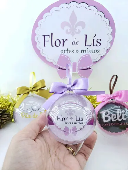 Bolinha de Árvore de Natal Empresa com Logo Personalizada
