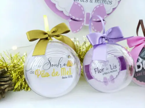 Bolinha de Árvore de Natal Empresa com Logo Personalizada