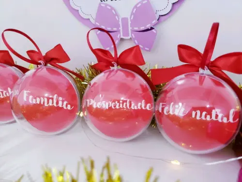 Bolinha de Árvore de Natal Personalizada com Nome Enfeite