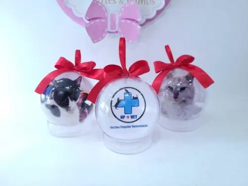Bolinha de Árvore de Natal Petshop Personalizada com Logo