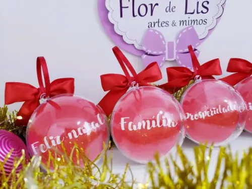 Bolinha de Árvore de Natal Personalizada com Nome Enfeite