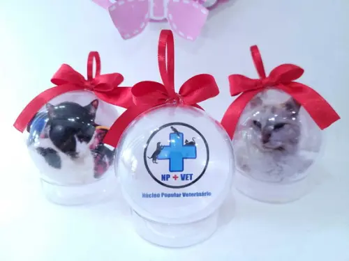 Bolinha de Árvore de Natal Petshop Personalizada com Logo