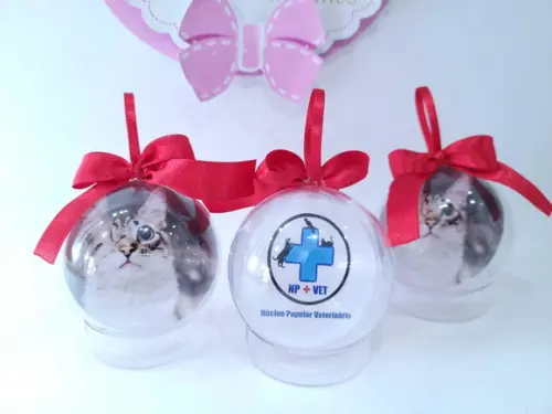 Bolinha de Árvore de Natal Petshop Personalizada com Logo