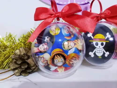 Bolinha de Natal One Piece Enfeite Geek Anime
