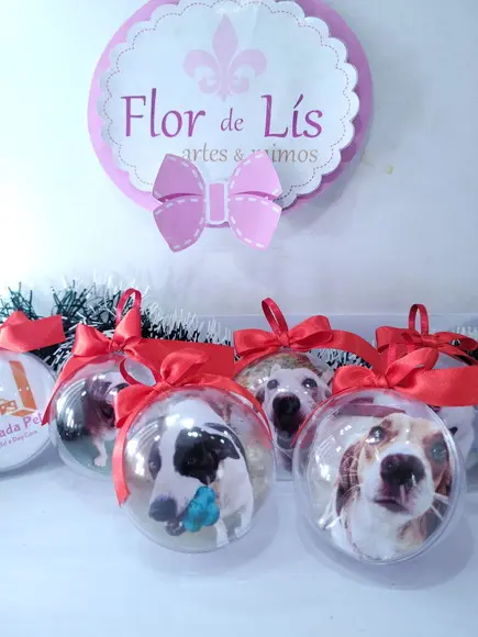 Bolinha de Natal Personalizada com a Foto do Seu Pet