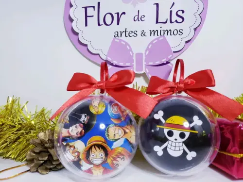 Bolinha de Natal One Piece Enfeite Geek Anime