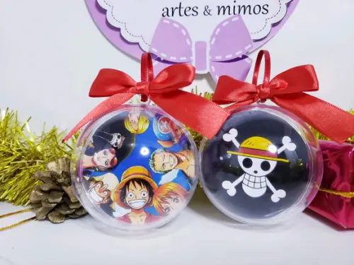 Bolinha de Natal One Piece Enfeite Geek Anime