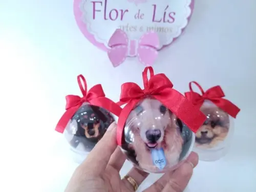Bolinha de Natal Pet com Foto do Seu Animalzinho