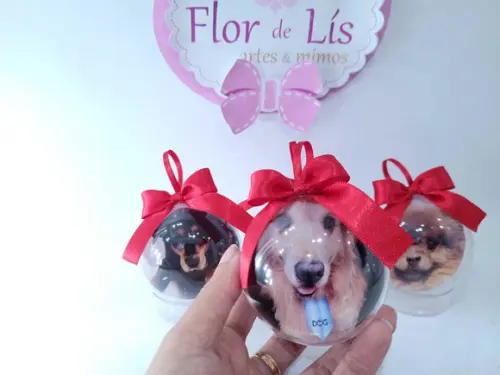 Bolinha de Natal Pet com Foto do Seu Animalzinho