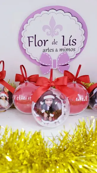 Bolinha de Natal Personalizada com Foto Enfeites