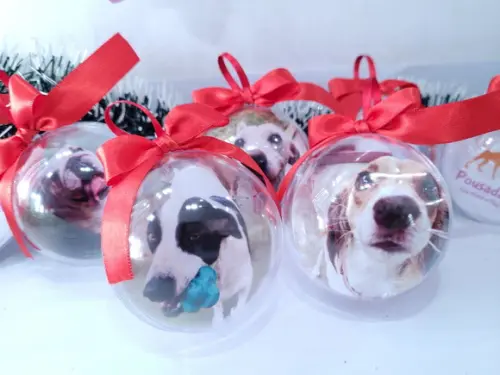 Bolinha de Natal Personalizada com a Foto do Seu Pet