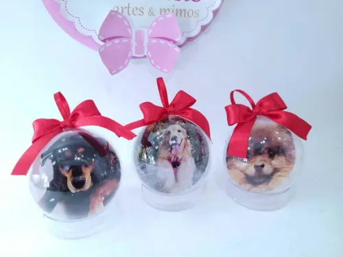 Bolinha de Natal Pet com Foto do Seu Animalzinho
