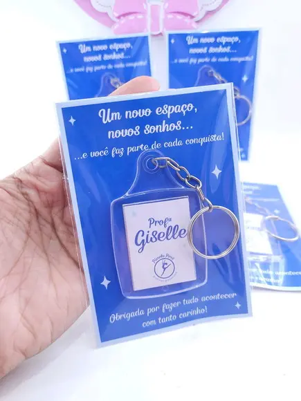 Brinde Chaveiro Acrílico Personalizado com Logo Professores
