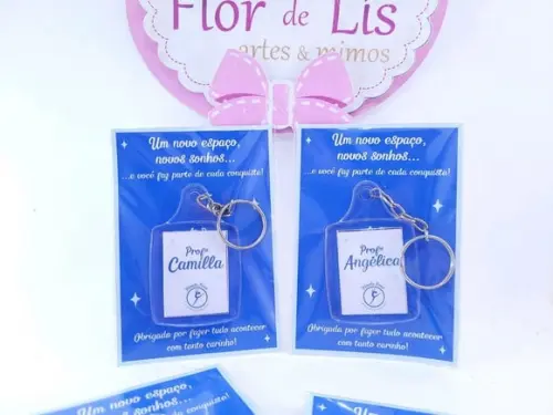 Brinde Chaveiro Acrílico Personalizado com Logo Professores