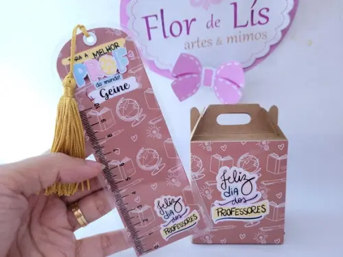 Brinde Dia do Professor Caixa e Marca Páginas Personalizado