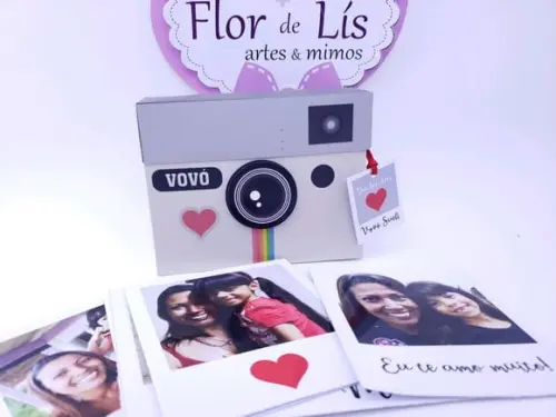 Caixa com Fotos Polaroid Retrô Dia dos Avós