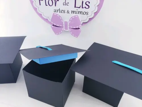 Caixa Cubo Chapéu de Formatura Capelo