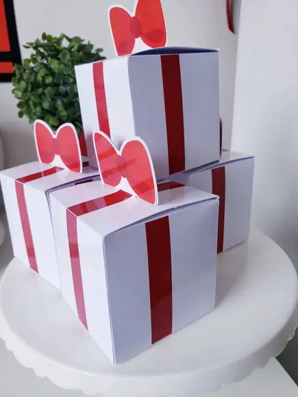Caixa Cubo Presente de Natal