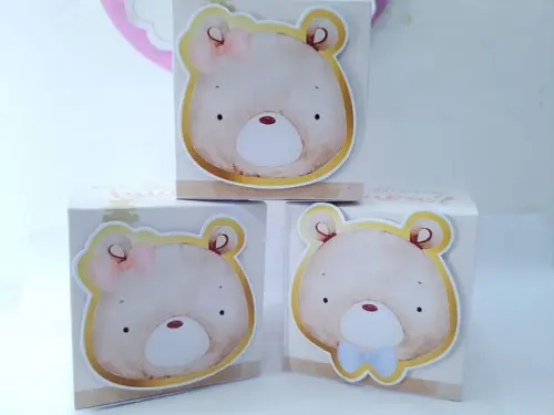 Caixa Cubo Ursinho Aquarela Chá Revelação Menino ou Menina
