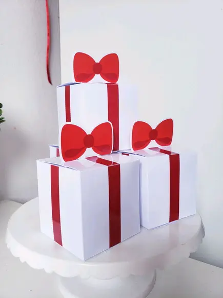 Caixa Cubo Presente de Natal