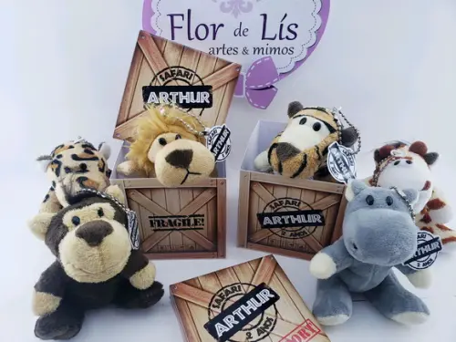 Caixa Exportação para Animais Pelúcia Lembrancinha Safari