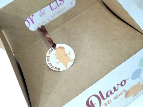 Caixa Lanche Capivara Menino Kraft Maleta Grande Lembrancinh
