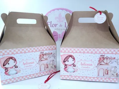 Caixa Lanche Maleta Grande Chapeuzinho Vermelho e Lobo Mau
