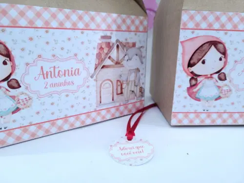 Caixa Lanche Maleta Grande Chapeuzinho Vermelho e Lobo Mau