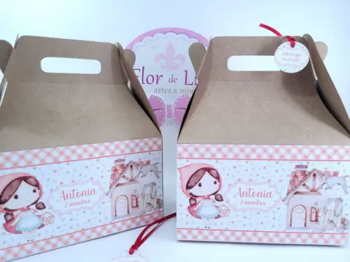 Caixa Lanche Maleta Grande Chapeuzinho Vermelho e Lobo Mau