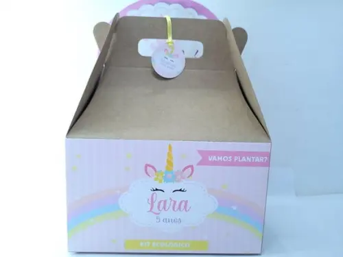 Caixa Lanche Unicórnio Maleta Grande para Lembrancinha