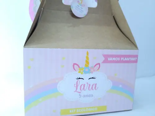 Caixa Lanche Unicórnio Maleta Grande para Lembrancinha
