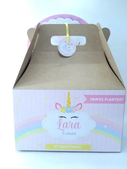 Caixa Lanche Unicórnio Maleta Grande para Lembrancinha
