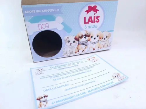 Caixa Maleta Adote Um Cachorrinho com Certificado Menino