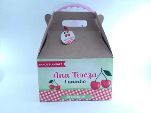 Caixa Maleta Lanche Cerejinha Grande para Lembrancinha