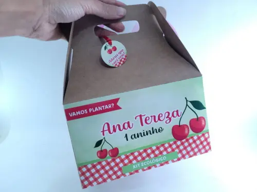 Caixa Maleta Lanche Cerejinha Grande para Lembrancinha