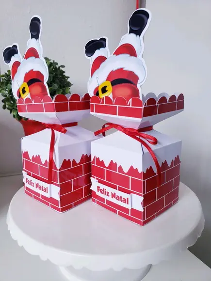Caixa Meia Bala Natal Chaminé