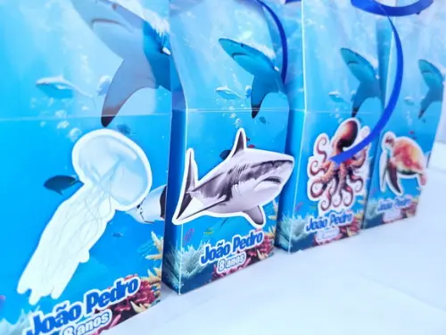 Caixa Milk Fundo do Mar Animais Realistas Lembrancinha