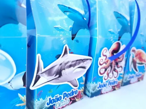 Caixa Milk Fundo do Mar Animais Realistas Lembrancinha