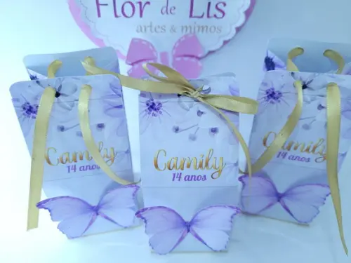 Caixa Milk Personalizada Borboleta Jardim Encantado