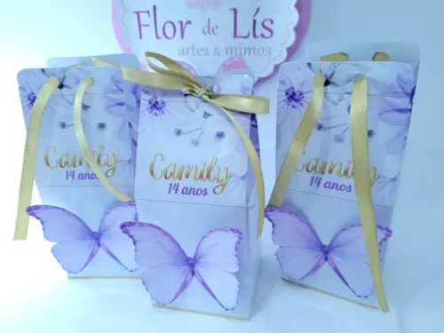 Caixa Milk Personalizada Borboleta Jardim Encantado