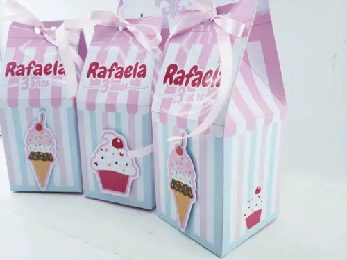 Caixa Milk Personalizada Confeitaria Sorvete e Cupcake