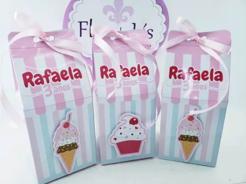Caixa Milk Personalizada Confeitaria Sorvete e Cupcake