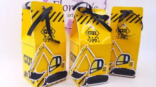 Caixa Milk Personalizada Obras Construção e Tratores