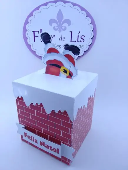 Caixa Mini Panetone Chaminé Natal