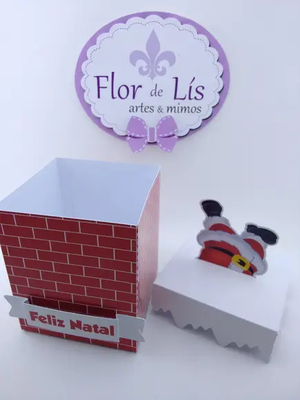 Caixa Mini Panetone Chaminé Natal