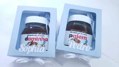 Caixa Nutella Daminha e Pajem Casamento