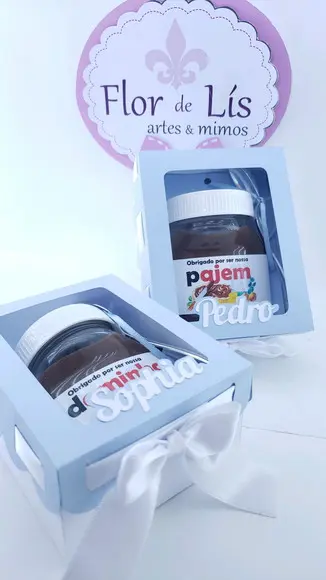 Caixa Nutella Daminha e Pajem Casamento