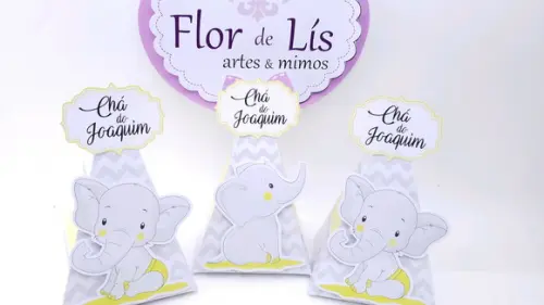 Caixa Pirâmide Elefantinho Chá de Bebê