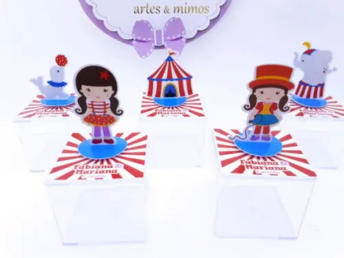 Caixinha Acrilica 3d Circo Menina