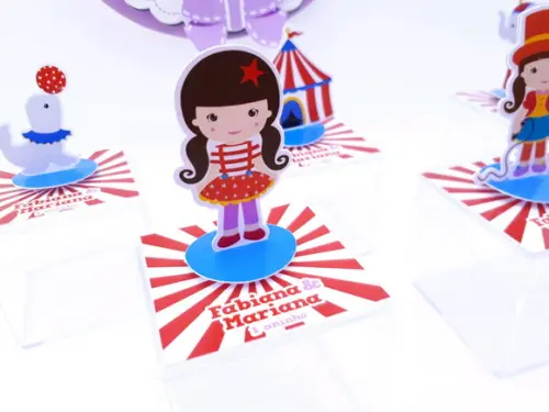 Caixinha Acrilica 3d Circo Menina